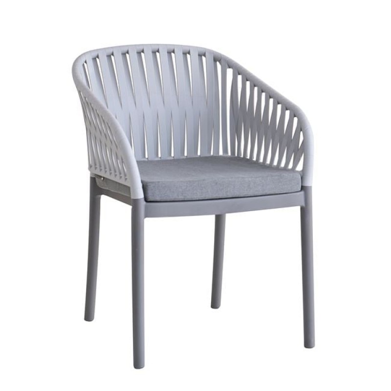 Emery πολυθρόνα με σκελετό από πολυπροπυλένιο σε γκρι απόχρωση με μαξιλάρι 56x59x80 εκ