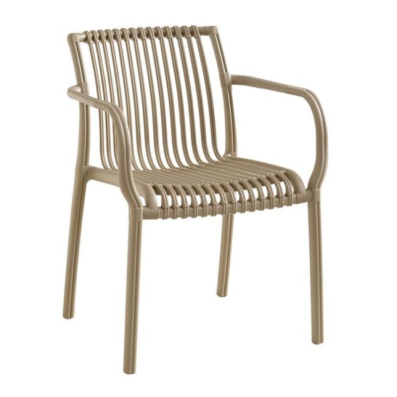 Modena πολυθρόνα με σκελετό από πολυπροπυλένιο σε μπεζ απόχρωση 57x58x79 εκ