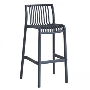 Modena σκαμπό μπάρ από πολυπροπυλένιο στοιβαζόμενο σε ανθρακί απόχρωση 50x100 εκ