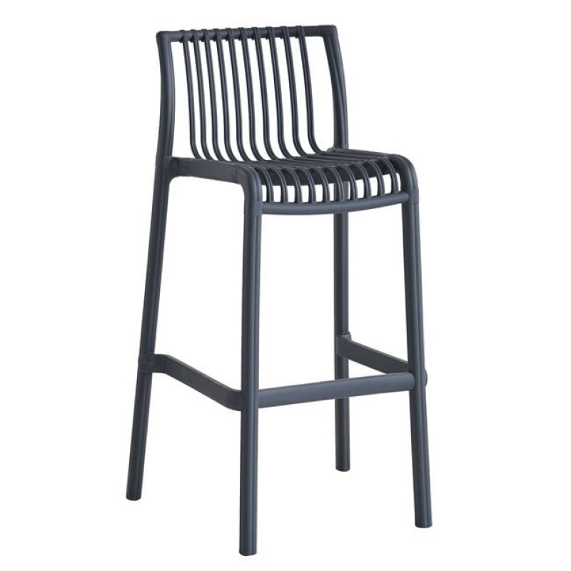 Modena σκαμπό μπάρ από πολυπροπυλένιο στοιβαζόμενο σε ανθρακί απόχρωση 50x100 εκ