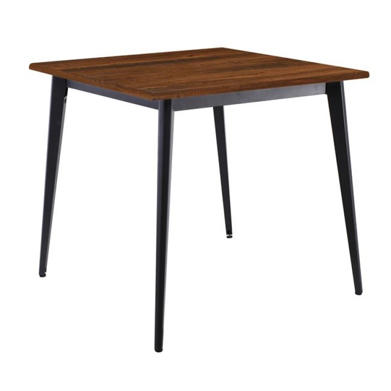 Vidal τραπέζι με μεταλλική βάση και ξύλινη επιφάνεια σε φυσική καρυδί απόχρωση 80x73 εκ