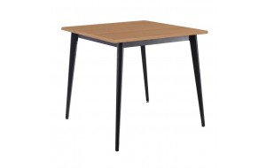 Vidal τραπέζι με μεταλλική βάση και ξύλινη επιφάνεια σε φυσική απόχρωση 80x73 εκ