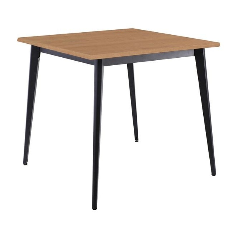 Vidal τραπέζι με μεταλλική βάση και ξύλινη επιφάνεια σε φυσική απόχρωση 80x73 εκ