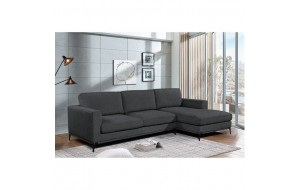 Banco γωνιακός καναπές με υφασμάτινη επένδυση σε γκρι απόχρωση 300x170x99 εκ Banco γωνιακός καναπές με υφασμάτινη επένδυση σε γκρι απόχρωση 300x170x99 εκ