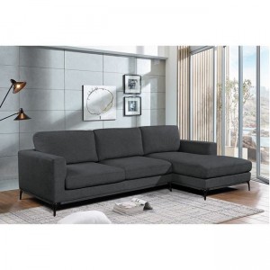 Banco γωνιακός καναπές με υφασμάτινη επένδυση σε γκρι απόχρωση 300x170x99 εκ