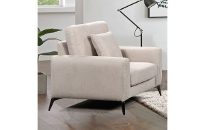 Tipo πολυθρόνα με υφασμάτινη επένδυση σε μπεζ απόχρωση 101x88x92 εκ