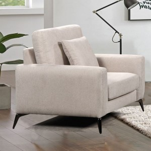 Tipo πολυθρόνα με υφασμάτινη επένδυση σε μπεζ απόχρωση 101x88x92 εκ