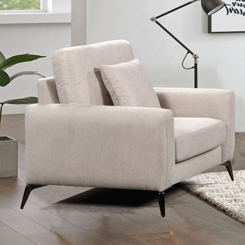 Tipo πολυθρόνα με υφασμάτινη επένδυση σε μπεζ απόχρωση 101x88x92 εκ