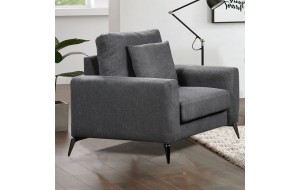 Tipo πολυθρόνα με υφασμάτινη επένδυση σε γκρι απόχρωση 101x88x92 εκ