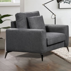 Tipo πολυθρόνα με υφασμάτινη επένδυση σε γκρι απόχρωση 101x88x92 εκ