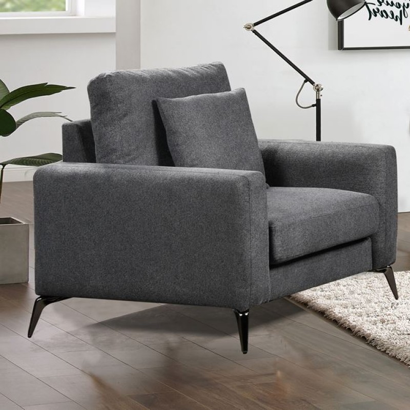 Tipo πολυθρόνα με υφασμάτινη επένδυση σε γκρι απόχρωση 101x88x92 εκ