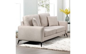 Tipo διθέσιος καναπές με υφασμάτινη επένδυση σε μπεζ απόχρωση 163x90x92 εκ