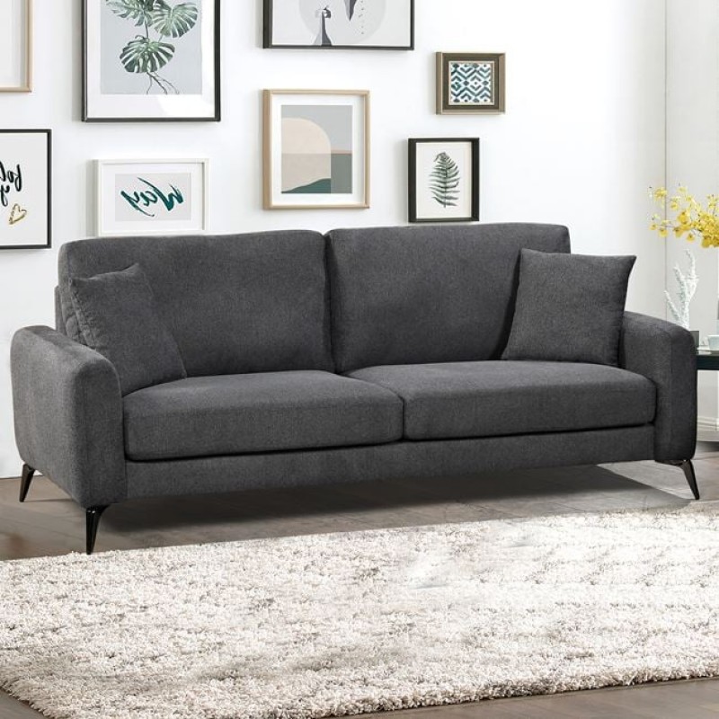 Tipo τριθέσιος καναπές με υφασμάτινη επένδυση σε γκρι απόχρωση 215x88x92 εκ