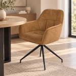 Aeron Br καρέκλα με υφασμάτινη μπουκλέ επένδυση σε καφέ απόχρωση 57x60x82 εκ