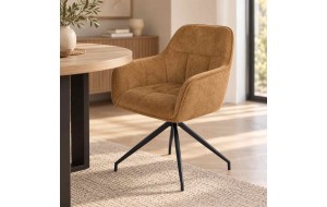 Aeron Br καρέκλα με υφασμάτινη μπουκλέ επένδυση σε καφέ απόχρωση 57x60x82 εκ