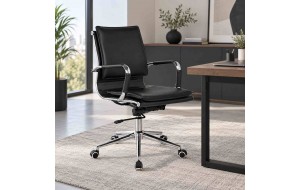 Bf3601 πολυθρόνα χαμηλή πλάτη μαύρη 55x63x95/105 εκ