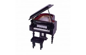 Mini διακοσμητική μινιατούρα πιάνου με ουρά σε μαύρο χρώμα 9x8x7 εκ