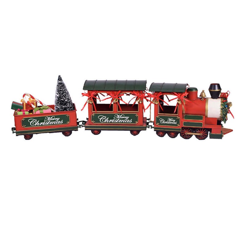 Μεταλλικό χριστουγεννιάτικο τρένο διακοσμητικό 75 εκ