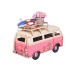 Μεταλλικό βανάκι λεωφορείο ροζ μινιατούρα ρετρό διακοσμητικό 11 εκ
