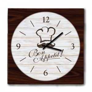 Bon appetit ρολόι χειροποίητο τοίχου ξύλινο