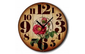 Rose ρολόι τοίχου χειροποίητο ξύλινο
