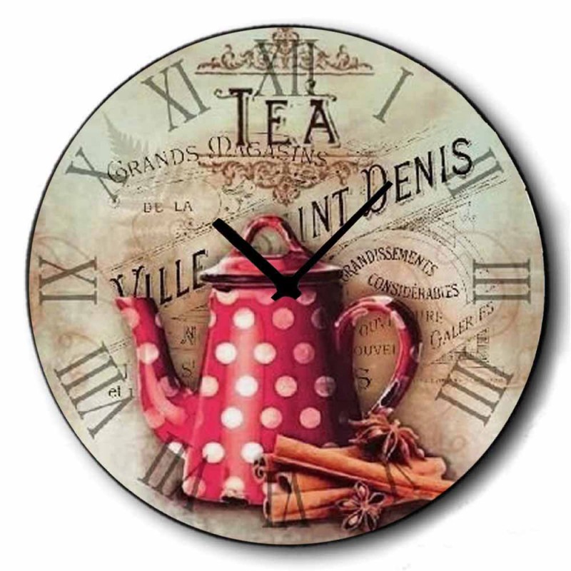 Tea ξύλινο ρολόι χειροποίητο τοίχου
