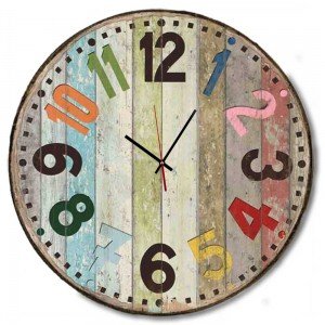Colors vintage ξύλινο ρολόι τοίχου
