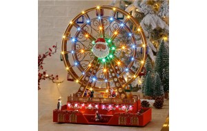 Χριστουγεννιάτικη περιστρεφόμενη ρόδα λούνα παρκ Άγιος Βασίλης με φως και μουσική 38x17x50 εκ