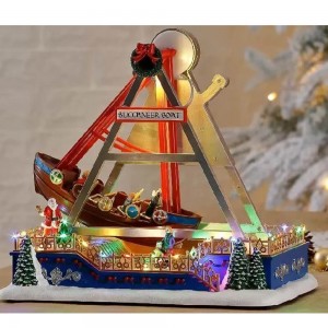 Χριστουγεννιάτικο διακοσμητικό πειρατικό καράβι με μουσική φως και κίνηση 32.5x22x32 εκ