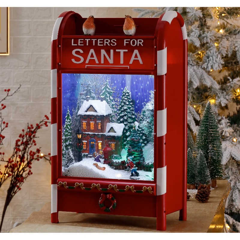Διακοσμητικό χριστουγεννιάτικο χωριό σε σχήμα γραμματοκιβώτιου με μουσική 35x21.5x62 εκ