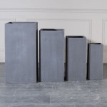 Γλάστρα Solid πήλινη γκρι 41x41x80 εκ
