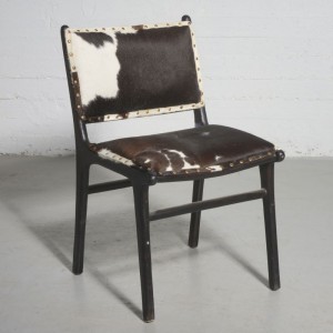 Kαρέκλα με μεταλλικό σκελετό και επένδυση από δέρμα 66x55x97 εκ.
