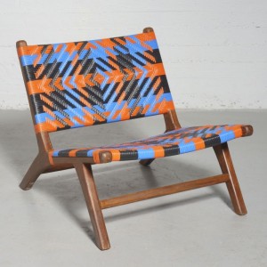 Ξύλινη καρέκλα με επένδυση από συνθετικό ρατάν 87x70x70 εκ.