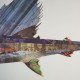 Swordfish πίνακας από 3D κολλάζ σε σχήμα ξιφία 130x65 εκ
