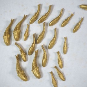 Fish πίνακας με χρυσά ψάρια 82.5x42.5 εκ