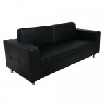 Alamo καναπές τριθέσιος με pu μαύρο  199x85x82 εκ