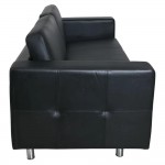 Alamo καναπές τριθέσιος με pu μαύρο  199x85x82 εκ