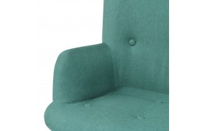Πολυθρόνα πράσινη υφασμάτινη με υποπόδιο