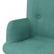 Πολυθρόνα πράσινη υφασμάτινη με υποπόδιο