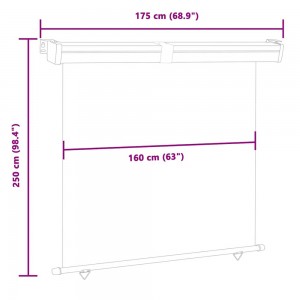 Σκίαστρο Βεράντας Πλαϊνό Γκρι 175 x 250 εκ
