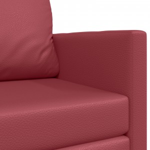Καναπές Δαπέδου Κρεβάτι 2 σε 1 Κρανιοκόκκινος 124x71x78 εκ. Τεχνητό Δέρμα