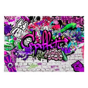 Φωτοταπετσαρία -  Purple Graffiti