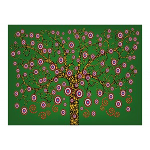 Φωτοταπετσαρία - abstract: tree (green) 200x154 εκ