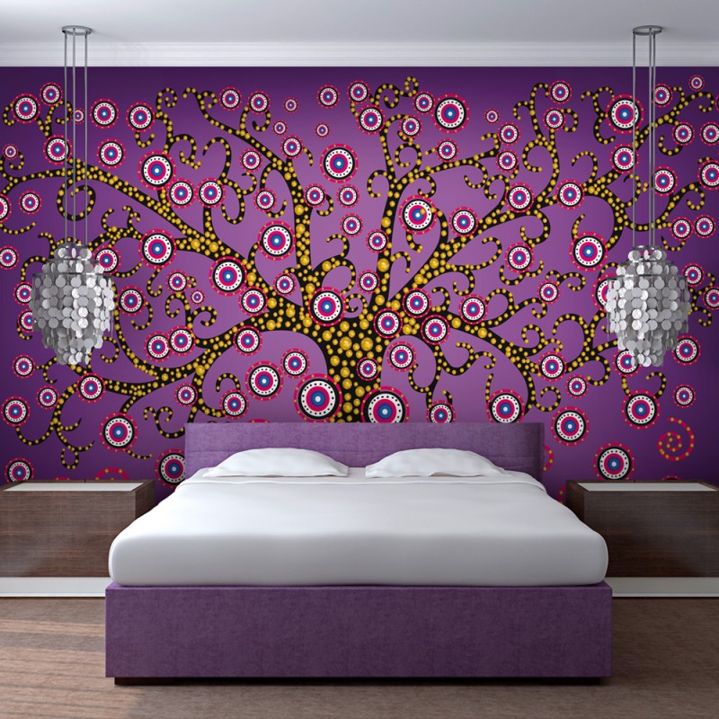 Φωτοταπετσαρία - abstract: tree (violet) 200x154 εκ