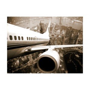 Φωτοταπετσαρία - Airplane taking off from the city 200x154 εκ