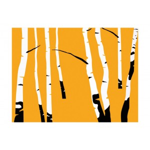Φωτοταπετσαρία - Birches on the orange background 200x154 εκ
