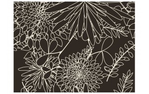 Φωτοταπετσαρία - Black and white floral background 200x154 εκ
