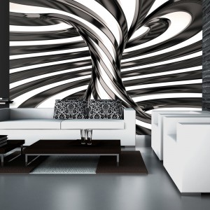 Φωτοταπετσαρία - Black and white swirl 200x154 εκ
