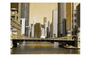 Φωτοταπετσαρία - Chicago's bridge (vintage effect) 200x154 εκ
