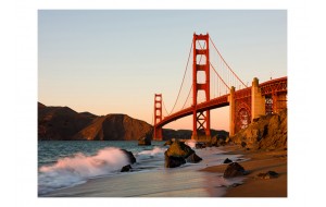 Φωτοταπετσαρία - Golden Gate Bridge - sunset, San Francisco 200x154 εκ